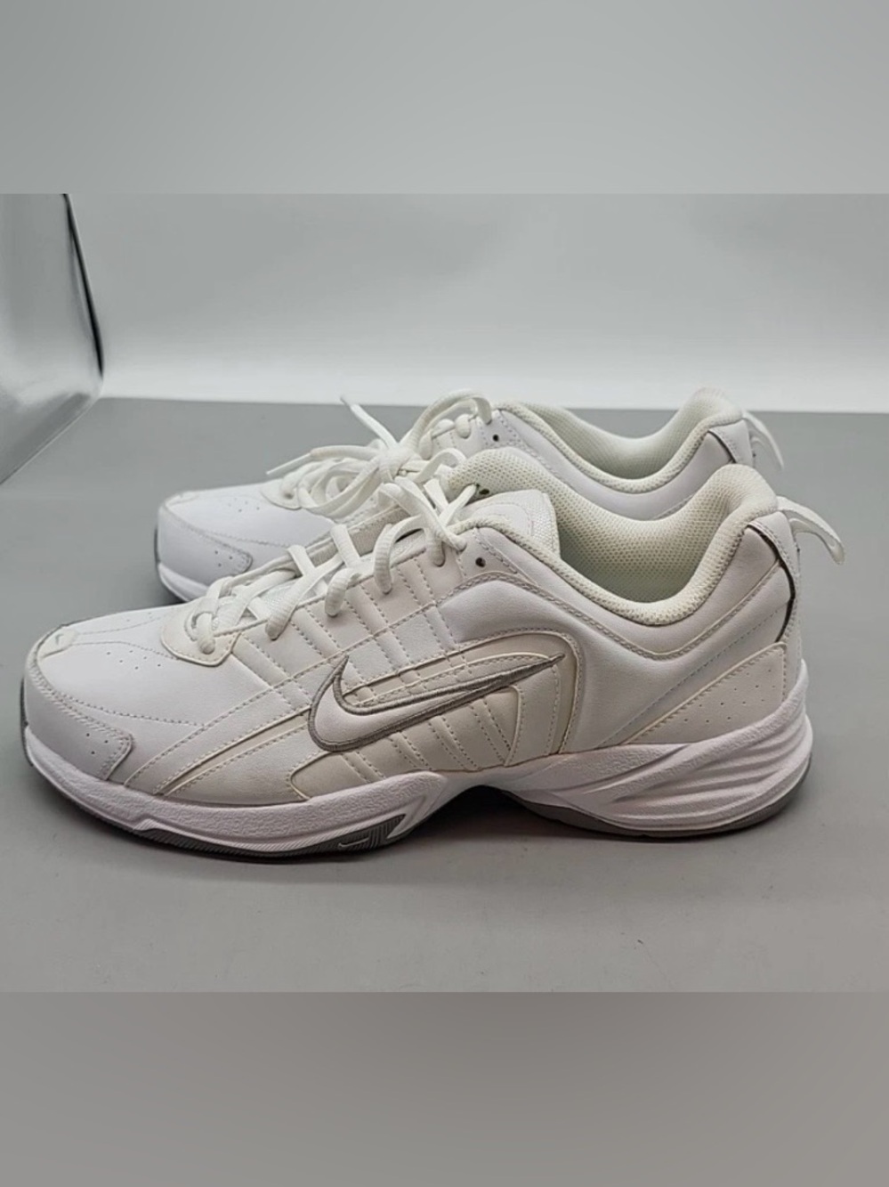 Nike T-Lite VIII White Metallic Trainers 386508-111 Sneakers Shoes-Women 10